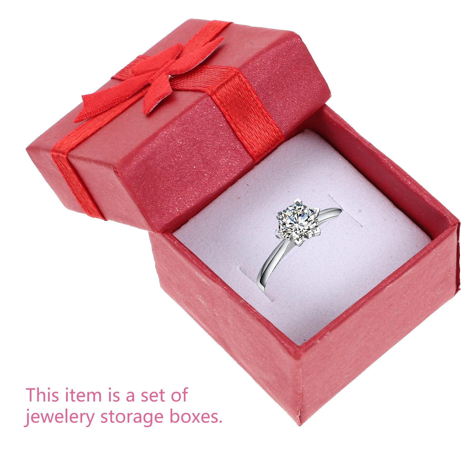 

24Pcs Stylish Jewelry Organizers Storage Gift Boxes Set for Earring Bracelet Necklace Red Colorful Ribbon Dessert