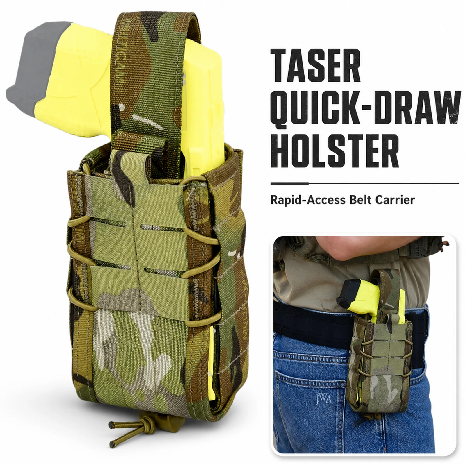 Tactical Universal Taser Holster Elastic Quick Draw Pouch Molle Belt Fast Draw Holder for Hunting Airsoft Equipment