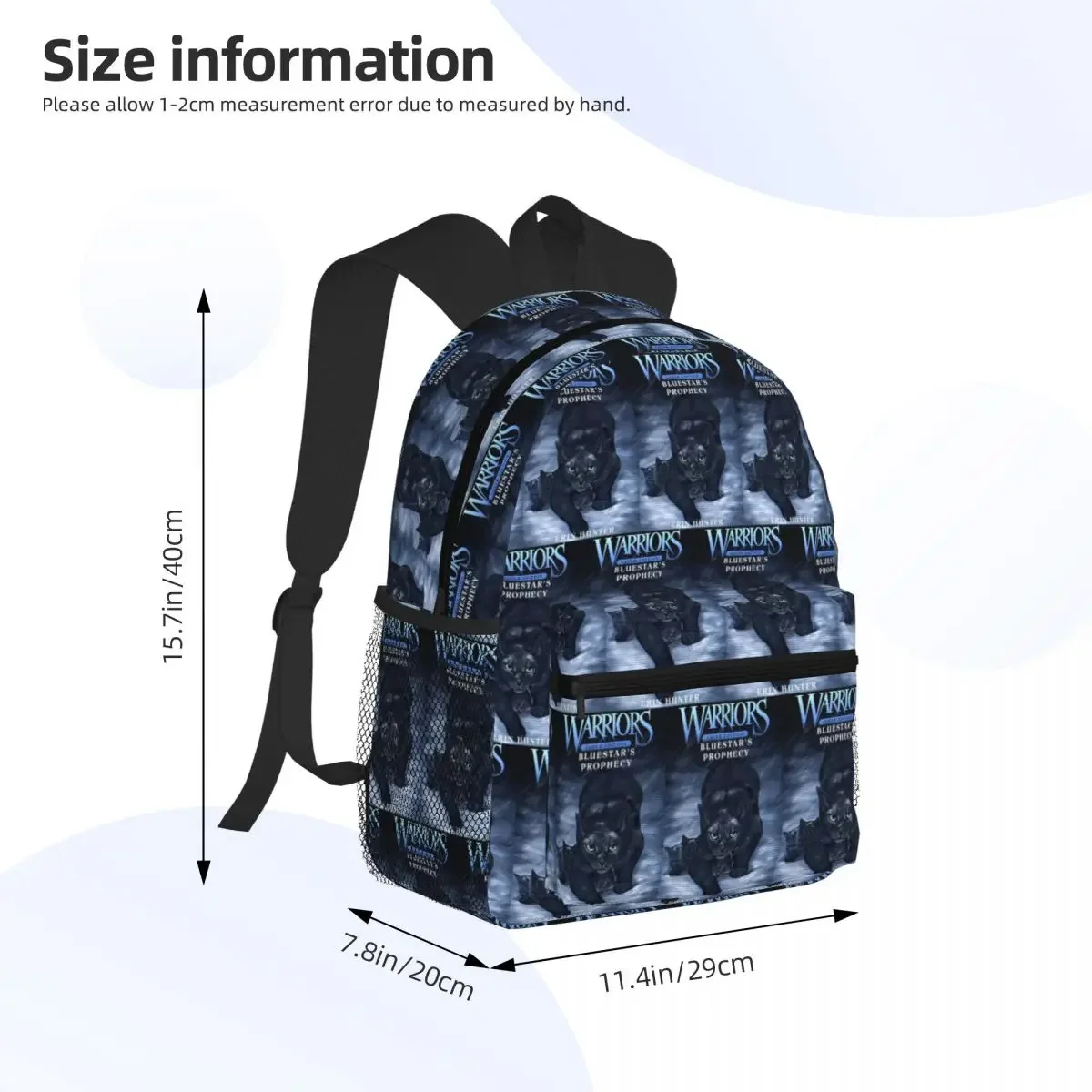 Warrior Cute Cats Lovers  Student Backpack School Bag Hiking Travel Daypack for Men Women Fashion Bookbag Shoulder Bags