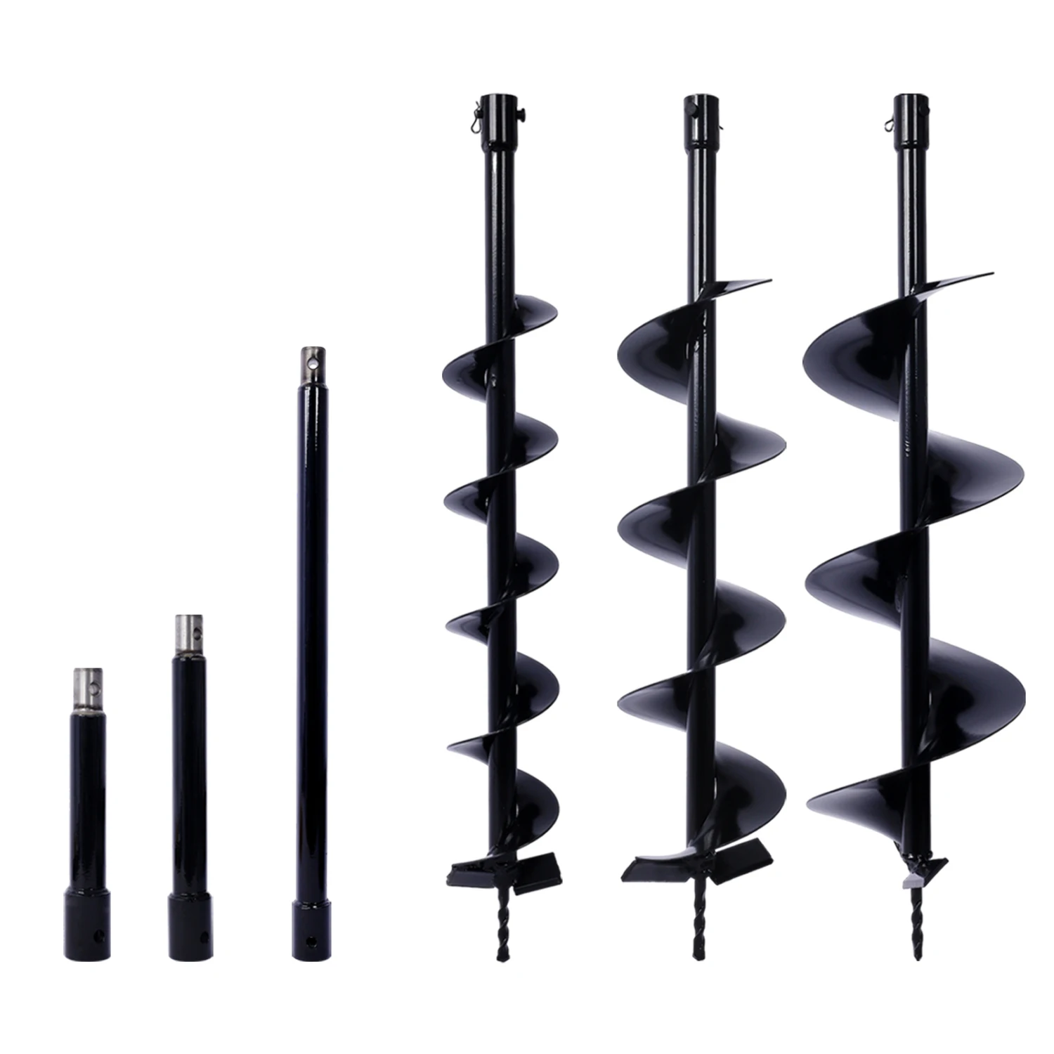 

Planting Hole Auger Drill Bit Set for 3/4" Shaft - 4IN+6IN+8IN Bits + Extension Rod Kit