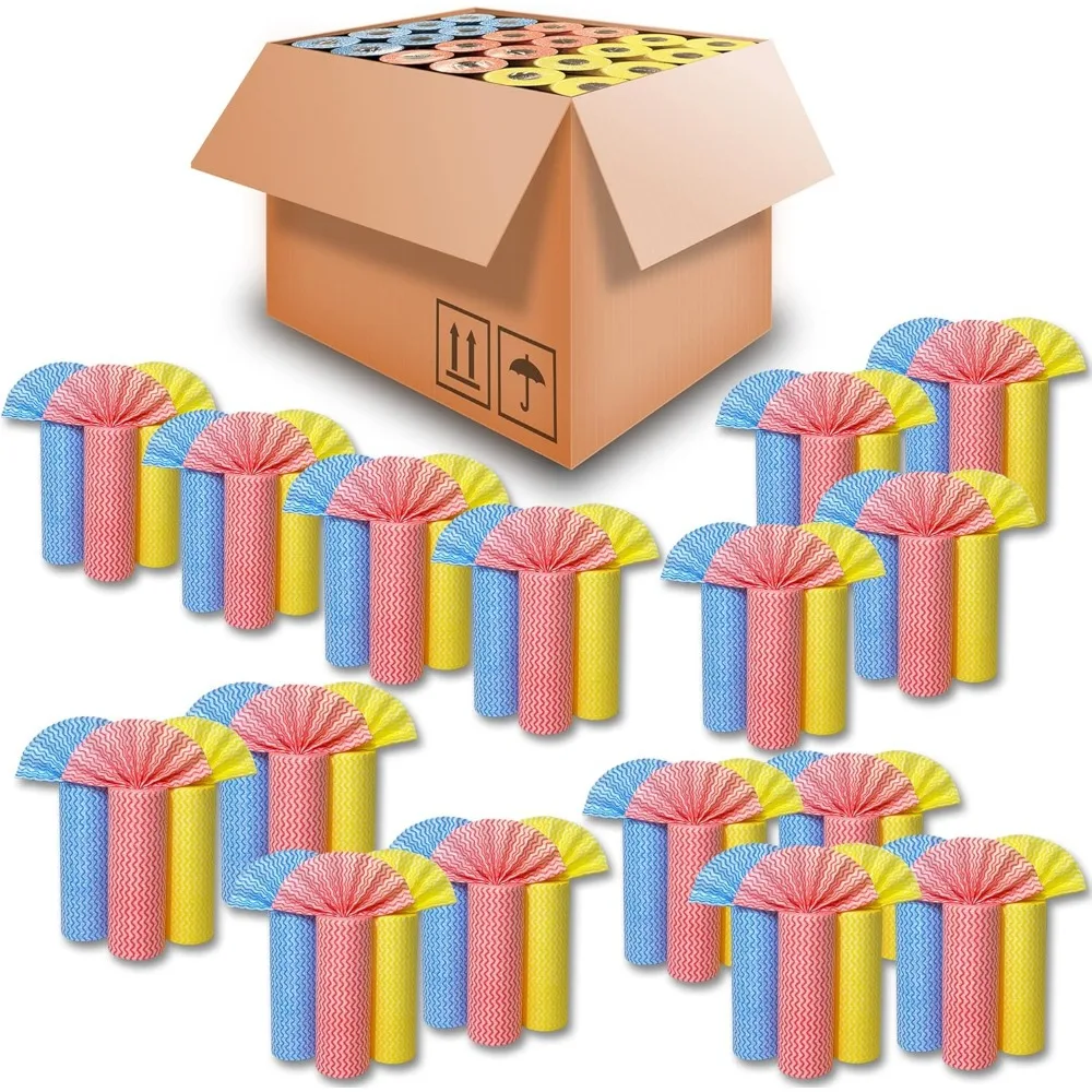 

Большой рулон одноразовых чистящих салфеток, отрывные одной рукой, 2400 листов, для кухни, ванной, автомобиля