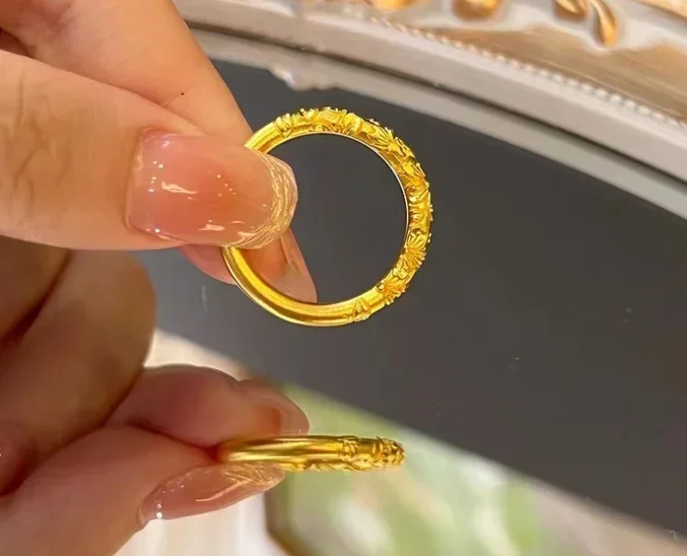 Eldorado Gold  18k gold finger rings for women  no demolding rings flower ring