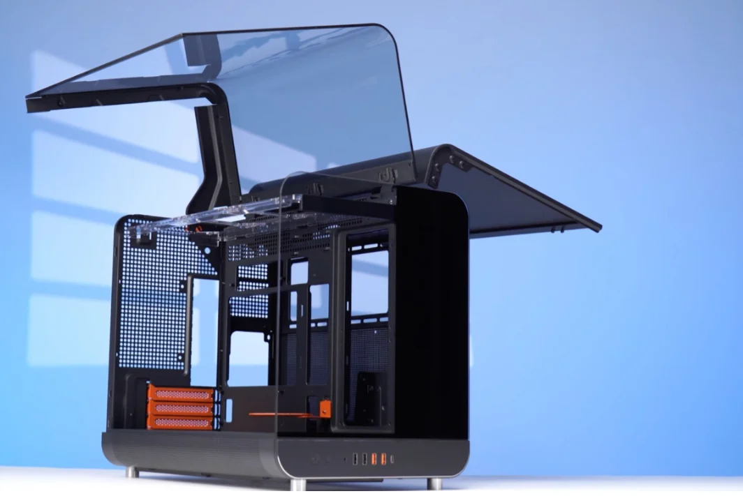 2025 New Cool Curved Glass Design Computer Case 360-Degree Surround View ATX/MATX Compatible Supercar-Looking Gaming Case PC