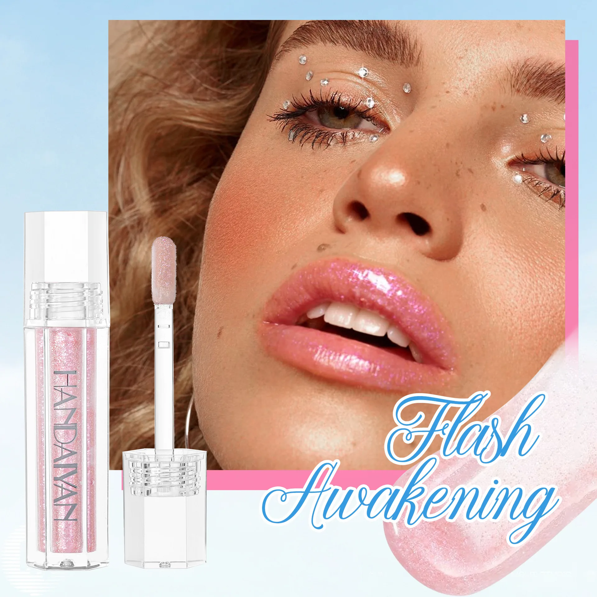 Lucidalabbra luccicante con glitter fini, formula idratante e non appiccicosa, rossetto perlato facile da applicare per labbra scintillanti e succulente