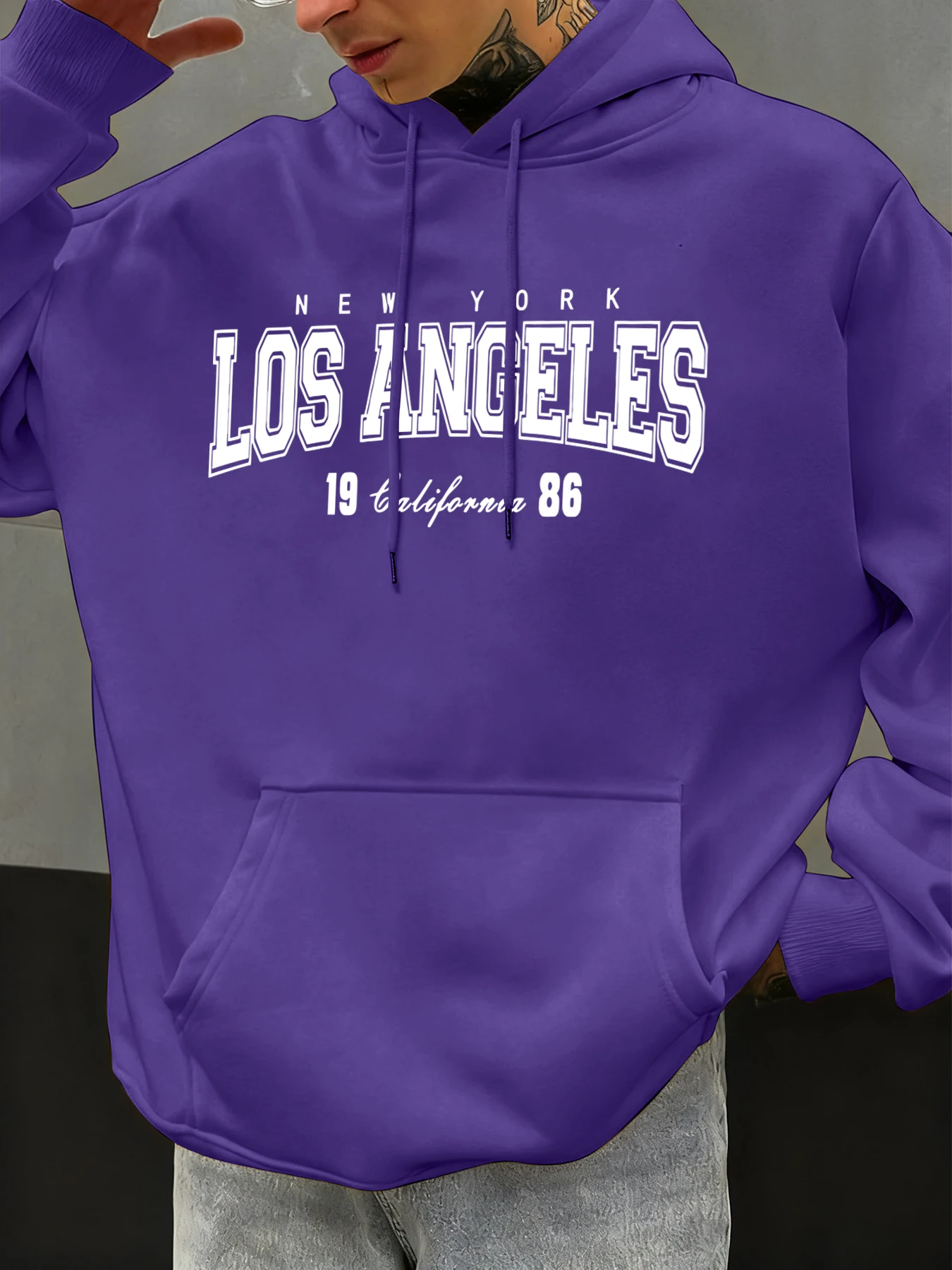 Los Ángeles Nueva York California patrón hombres Sudadera con capucha otoño Hip Hop Sudadera con capucha Casual polar ropa deportiva moda de gran tamaño sudaderas con capucha para hombre