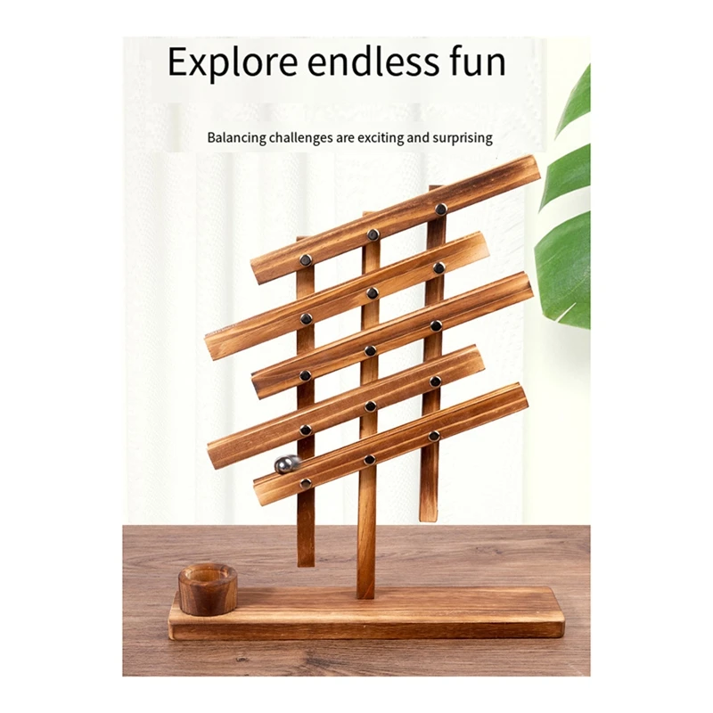 Wood Balancing Strategy Puzzle Marbles Family Board Game Learning Educational Toy, For Kids Ball And Ball Balancing Game