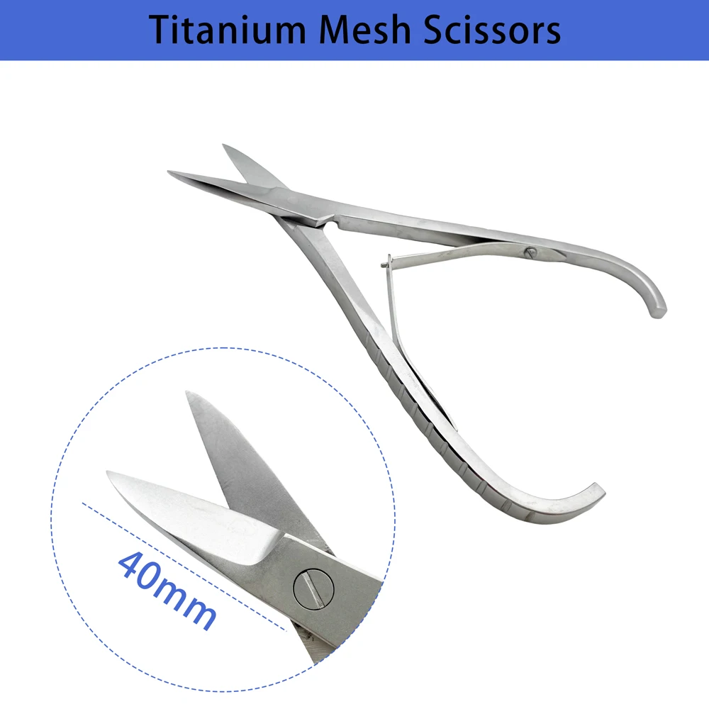 

QSWTITAN 170mm Titanium mesh scissor Autoclaveable steel Wire Cutter Titanium Cage Shear Cutter Orthopedic Instruments