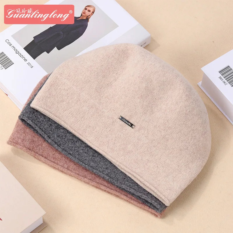 

New hat women's autumn and winter all-match warm ear protection cloud hat cashmere knitted hat beanie hat