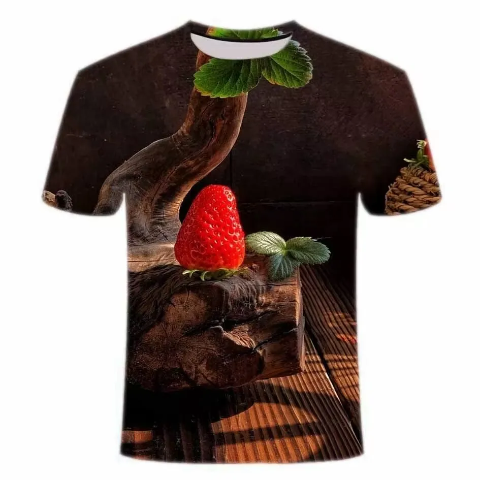 3d Trend Color Fruit Vegetable Print T-Shirt Men'S Summer Hot Seller Fashion Top Casual Hip Hop Short Sleeve Oversized Clothing