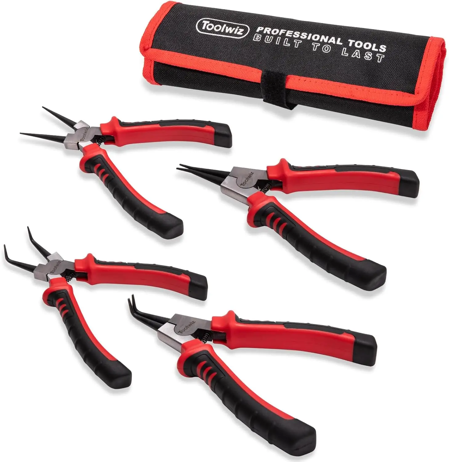 

4 Pcs Snap Ring Pliers Set, 7-inch Heavy Duty Internal/External Circlip Tools, 5/64'' Tip, Straight/Bent Jaw, with Storage Pouch