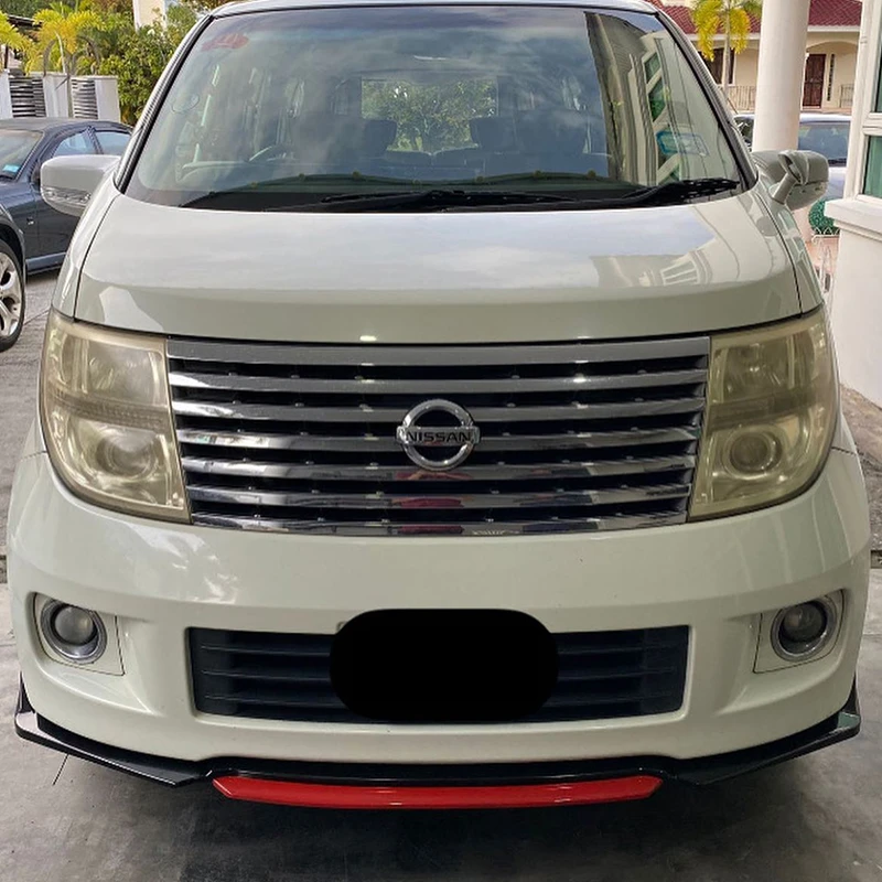 

Fit Nissan Elgrand Front Splitter Bumper Lip Spoiler Body Kit Accessories