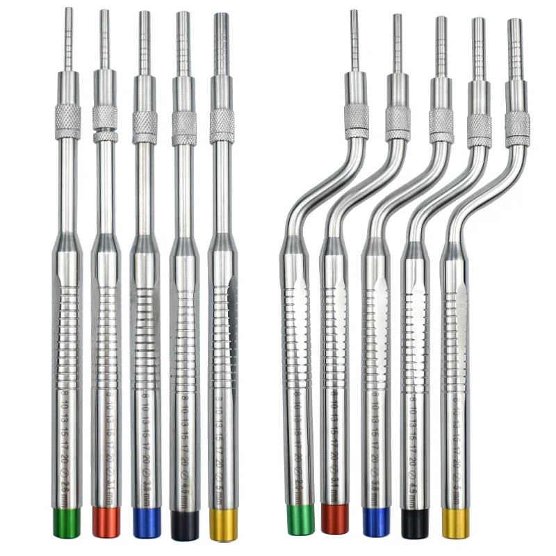 5Pcs Dental Implant Osteotome Instrument Sinus Lift Bended Extruder Concave Tips Stainless Steel Dentistry Tooth Extraction Tool