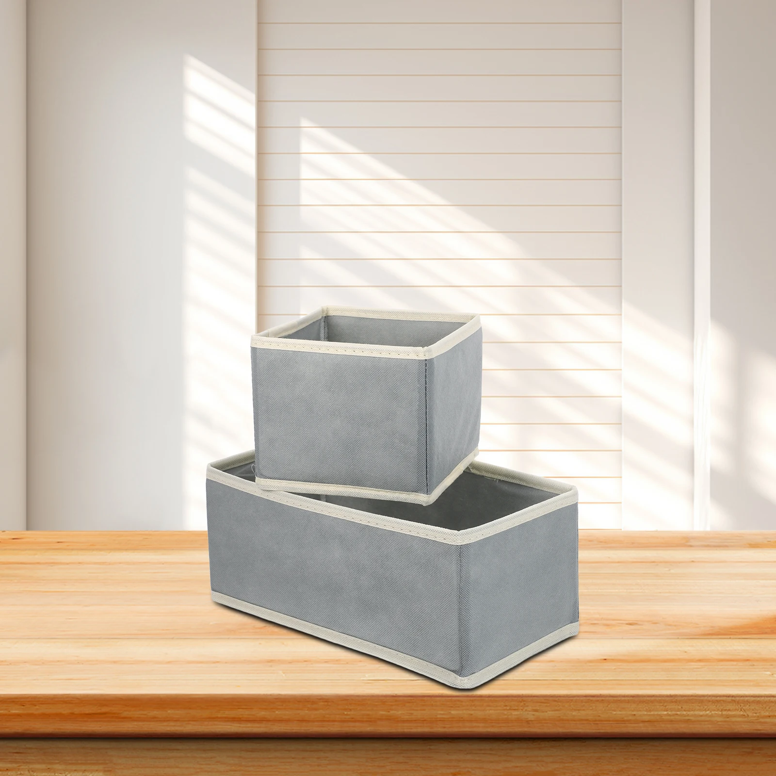 

12Pcs Foldable Storage Box Organizer Clothes Underwear Bras Socks Closet Dresser Drawer Bins Fabric Containers