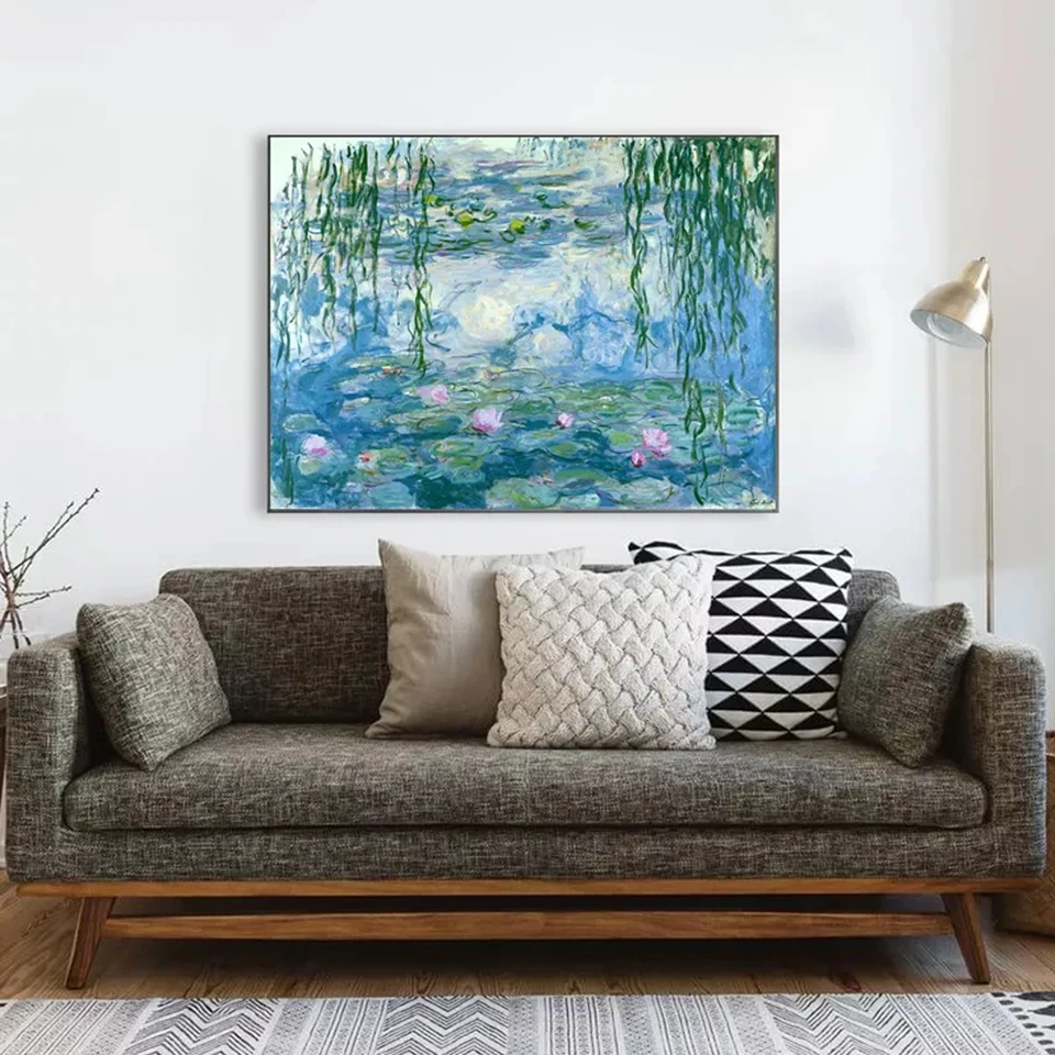 Monet diamentowe malowanie lilie wodne 5D diamentowe sztuki pełny zestaw streszczenie ściegu kryształowa mozaika zdjęcia ze strasu Home Decor