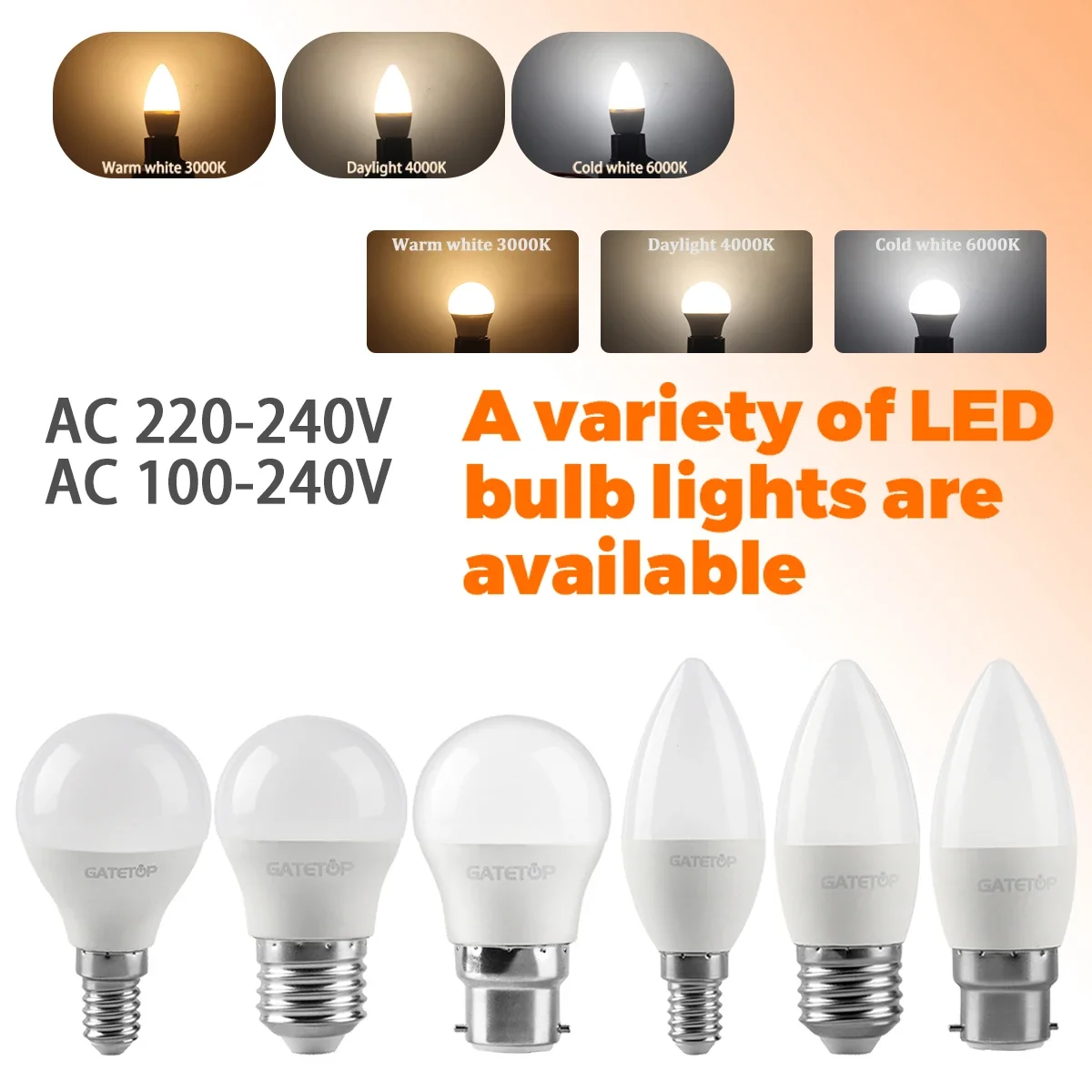 

8Pcs Energy Saving LED Bulb 5W AC220V 110V Light Warm White 3000K 4000K 6000K No Flicker Lamp for Home Derec Bedroom Lights