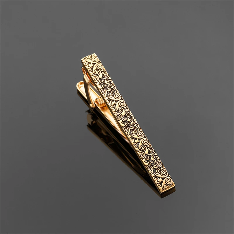 High quality carved rose tie clip brand new fashionable men\'s tie wedding shirt clip brass material tie clip