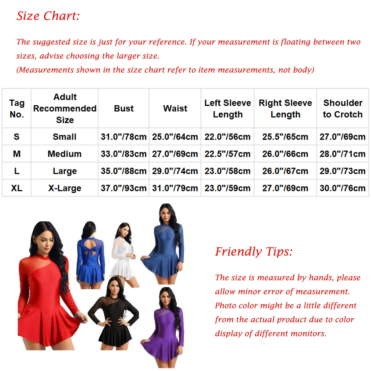 فستان نسائي للجمباز باليه مكشوفة الظهر بأكمام طويلة ، ملابس رقص وتزلج على الجليد ، تزلج على الجليد ، زي رقص للمسابقات ، للكبار