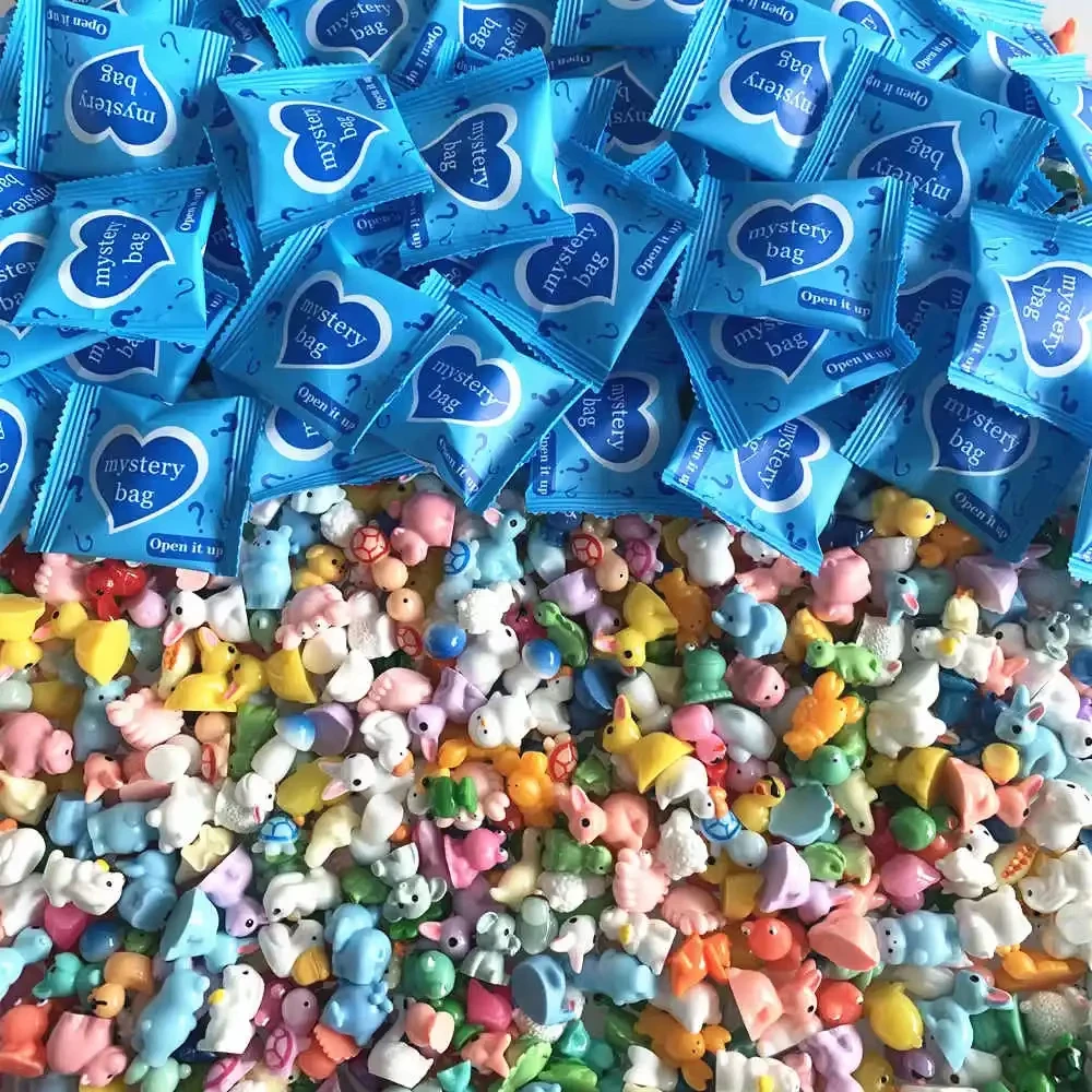 100 قطعة صغيرة بلون الراتنج الحيوان حقيبة أعمى ديكور المنزل سطح المكتب الإبداعية حديقة الديكور اكسسوارات الحيوان صندوق أعمى #4