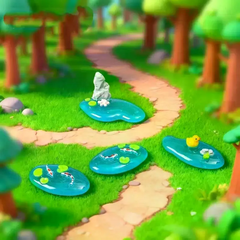 Mini Ornamentos de Resina para - Bonsai Garden With Koi Pond avaliação e preço