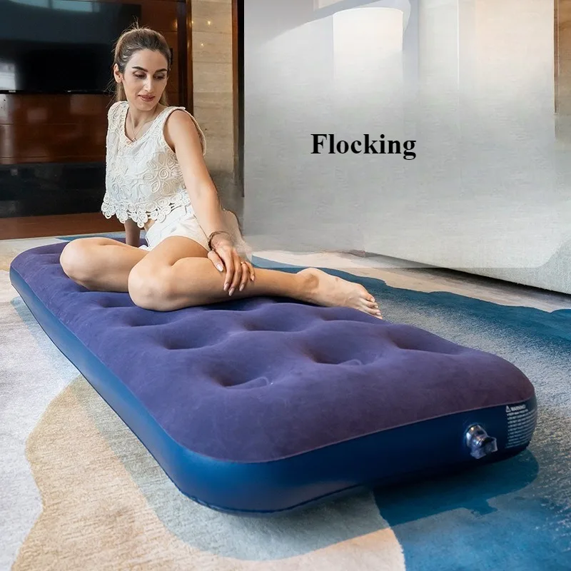 Flocking Thickened Self-inflating Air Mattresses Beach Outdoor Portable Folding Lounger Sleeping Mattress Tourism Nature Hike