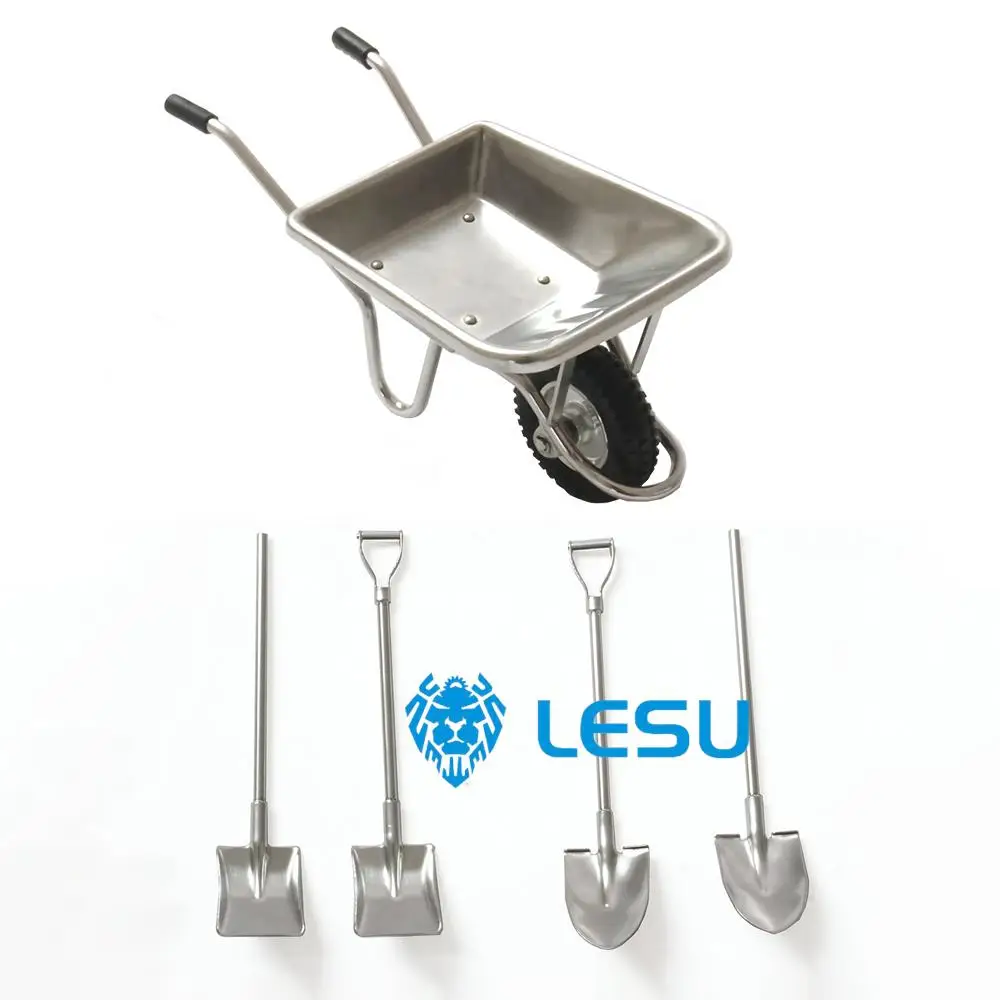 

LESU 1/14 Metal Tool Sets Square Round Spade Wheelbarrow For Model RC Constrution Vehicle Truck Car Toy Decorative Part THZH1481