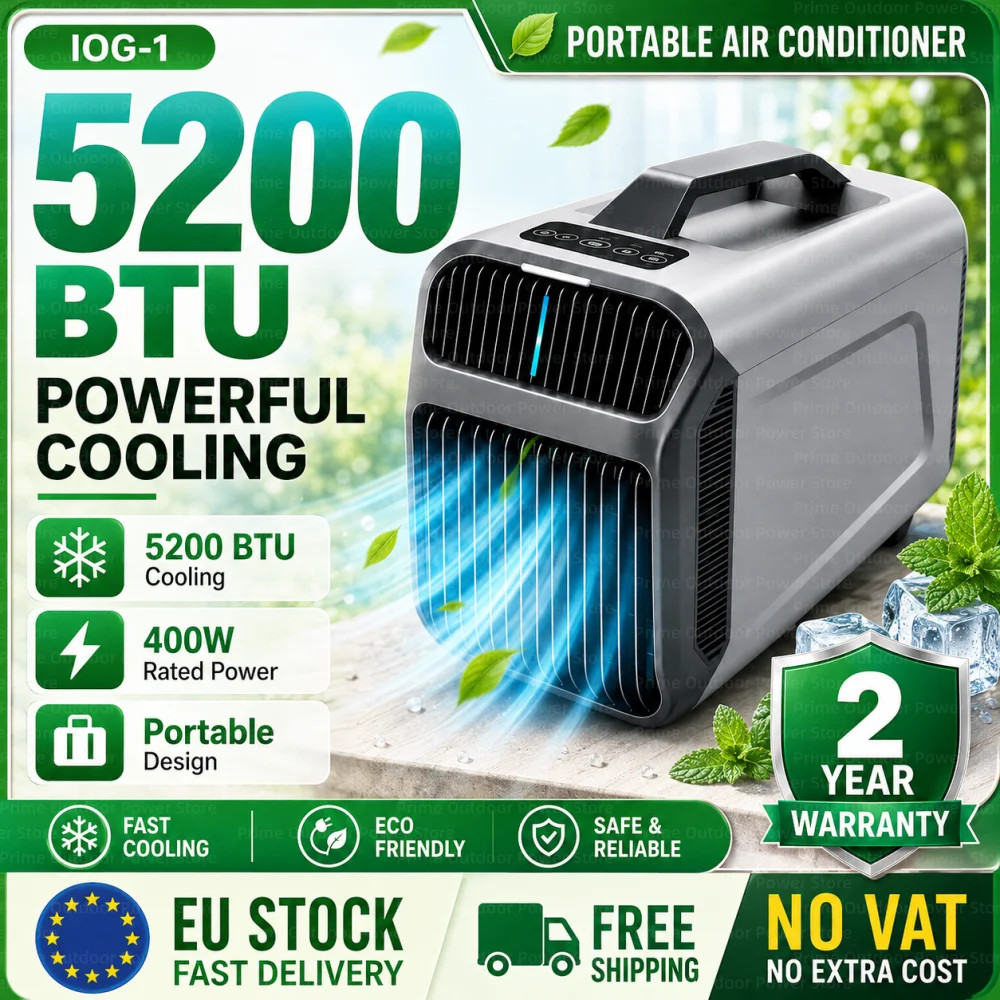 Climatiseur portable IOG‑1 5200 BTU, unité de climatisation solaire, climatiseur 220V pour camping-car et camping. 1 Climatiseur portable IOG‑1 5200 BTU, unité de climatisation solaire, climatiseur 220V pour camping-car et camping. 1