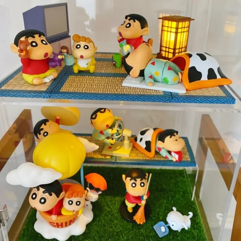 Anime Crayon Shin-Chan Série Diária Action Figure Brinquedos, Estatueta Manga, Ornamentos Kawaii, Boneca, Presentes de Aniversário