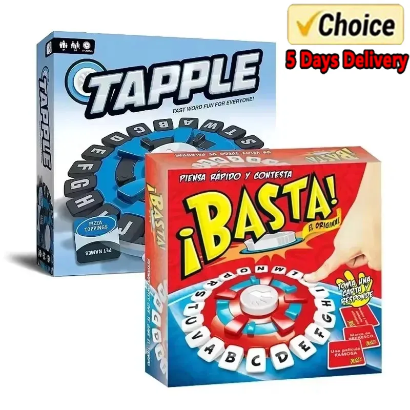 New Basta Spanish Tapple Word Game - English Tapple Games Version Quick Thinking Letter Pressing Board Game