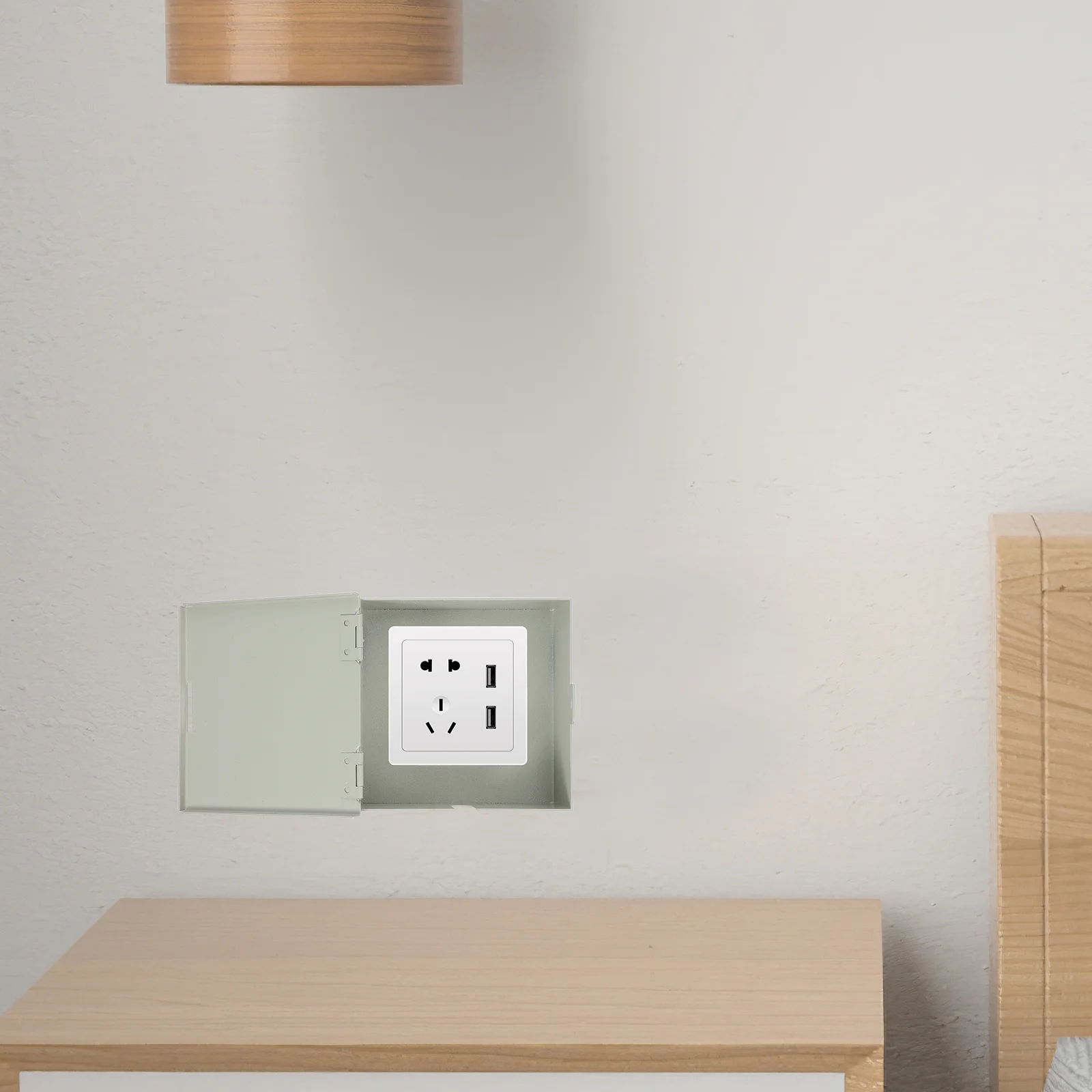 

Lockable Wall Socket Cover Heavy Duty Metal Protective Case Recessed Electrical Outlet Protector Protective Socket Box