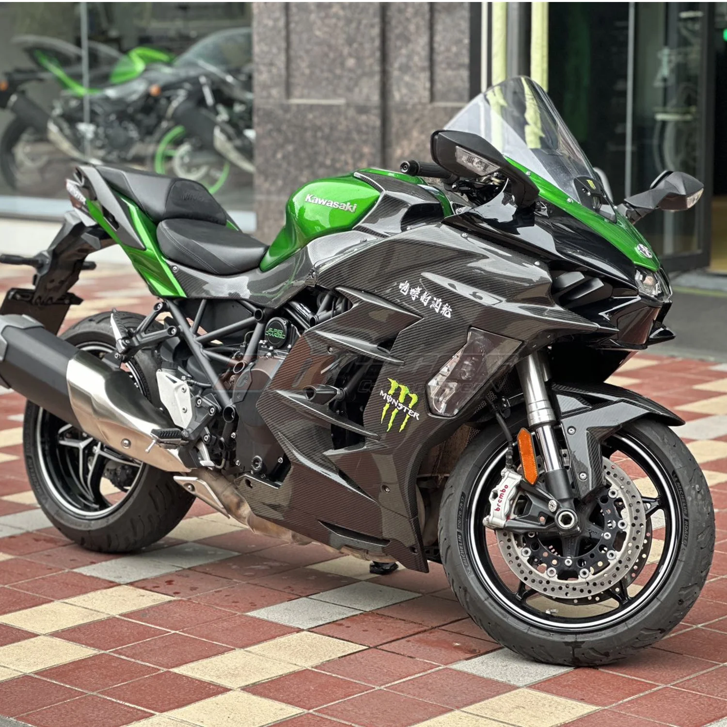 Side Panels Belly Pan Lower Fairings For Kawasaki NINJA H2 SX SE 2022 -On Full Carbon Fiber 100%