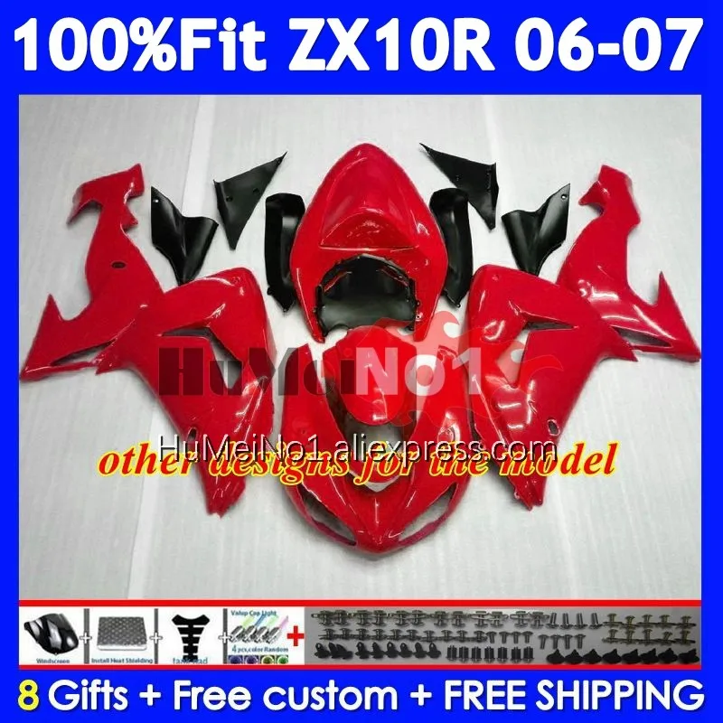 Injection Body For KAWASAKI NINJA ZX-10 ZX 10R 10 R ZX10R Blue red 06 07 217No.43 1000CC ZX1000 CC ZX-10R 2006 2007 Fairing