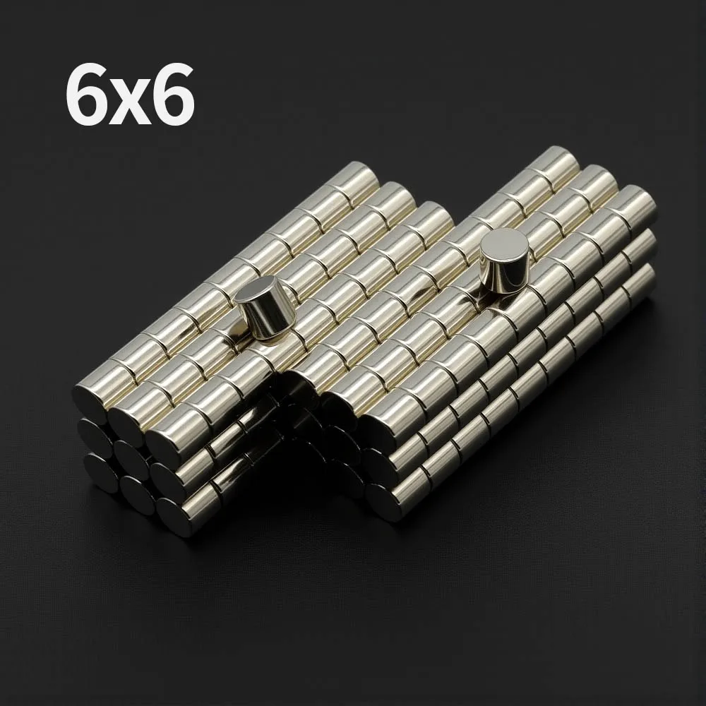 6x6mm Powerful Neodymium Magnet N35 NdfeB Permanent Magnetic imanes Round Super Strong Fridge Magnets DIY