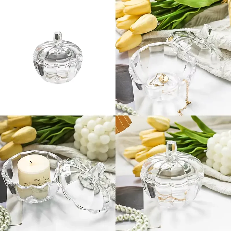 for Modern Transparent Storage Box Pumpkin Shaped Glass Jar Wholesale Home Decor and Occasion Bar Mitzvah