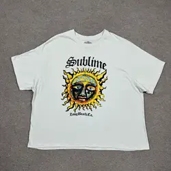 Sublime T Shirt Mens Size 3XL White  Rock Band Crop Boxy Fit long or short sleeves