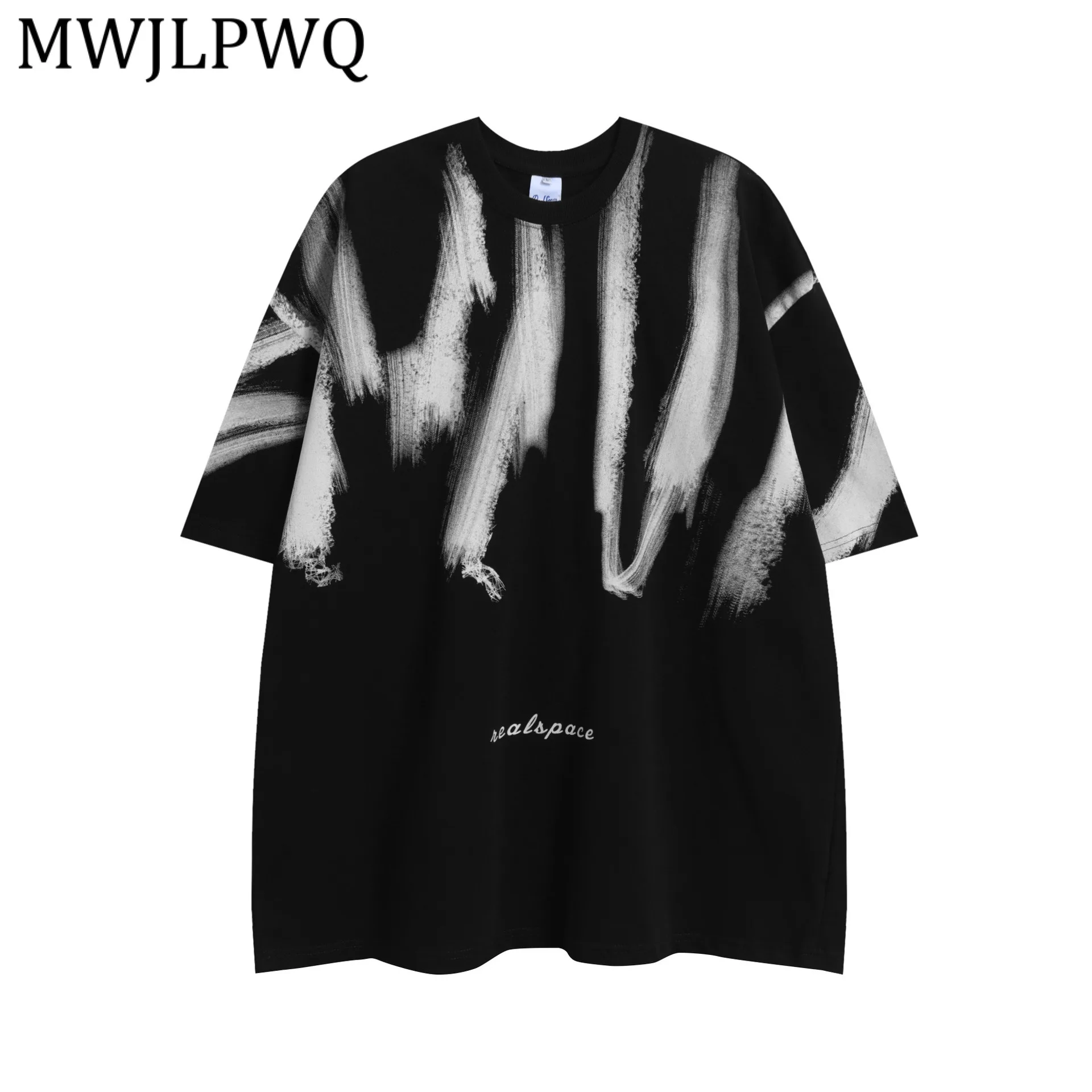

MWJLPWQ 2026 Новая летняя мужская футболка с американским принтом, свободная повседневная футболка с коротким рукавом в уличном стиле с уникальным узором 13449