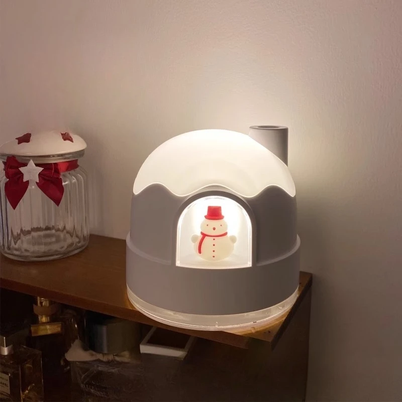 Snow House Table Lamps E27 LED Creative Bedroom Living Room Study Office Restaurant Portable with Humidifier Reading Desk Lights
