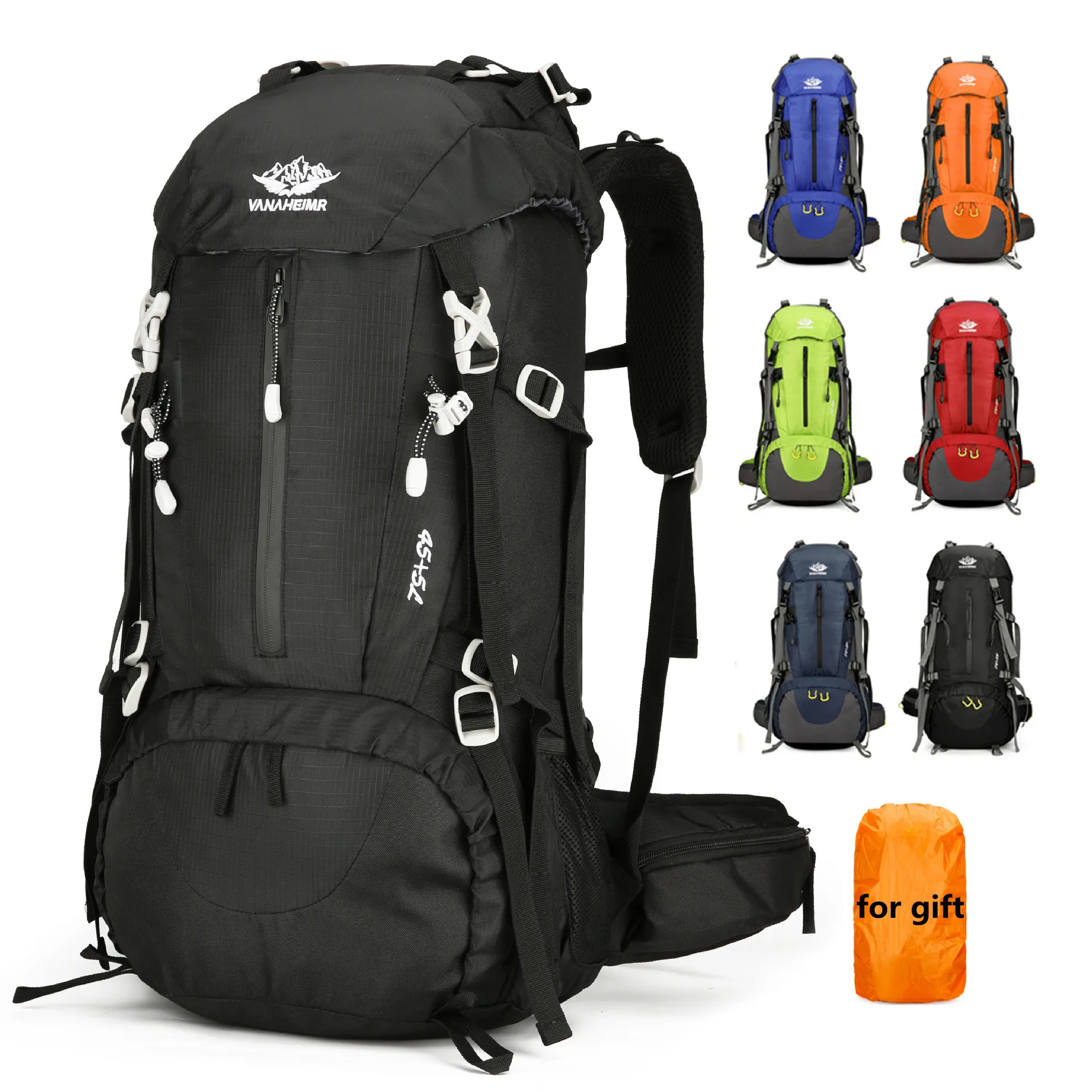 50L Outdoor Hiking Mountaineering Bag Waterproof Sports Casual Rucksack Big Capacity Nylon Multifunction Camping Travel Backpack