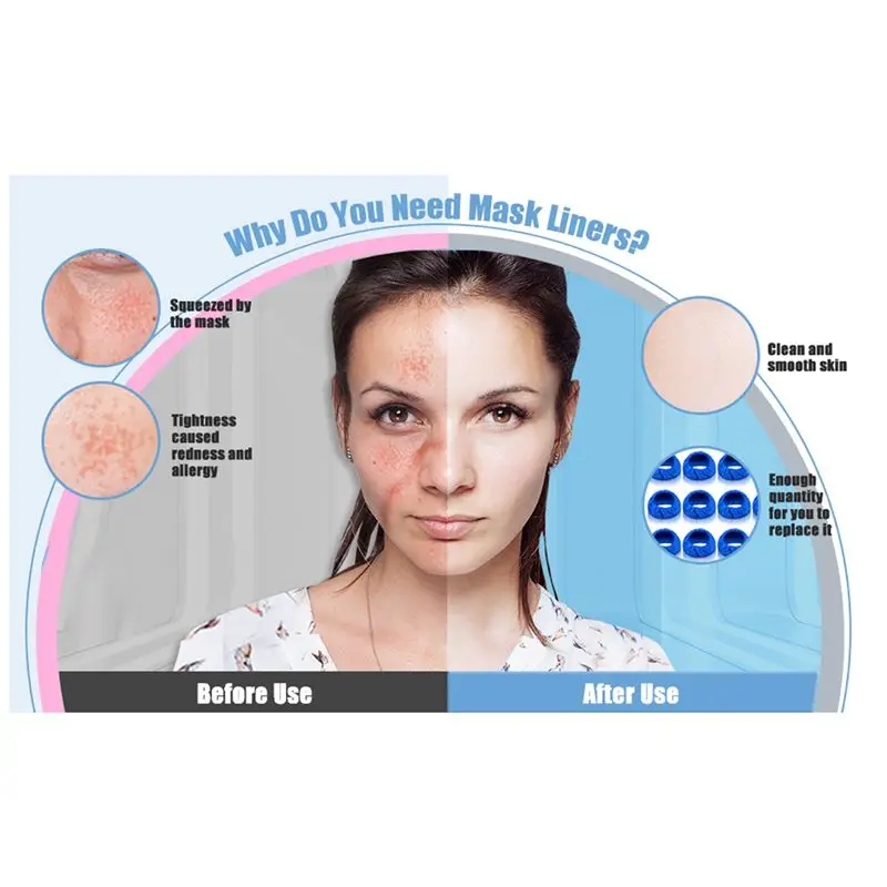 ABJA 24 Pack Mask Liners Full Face Reusable Soft Mask Covers Reduce Air Washable Cushion Covers Most Full Face Masks