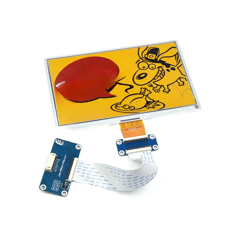 7.3-Inch Electronic E-Ink Screen Module Reddish Yellow Black and White E-paper E-Ink Electronic Paper Screen