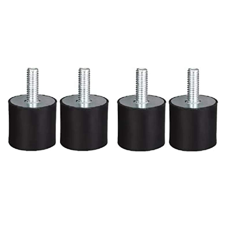 4 Pcs M8 Thread With Studs 40Mm X 30Mm Cylindrical Shock Absorber Rubber Mounts, Vibration Isolators Steering Damper Easy To Use