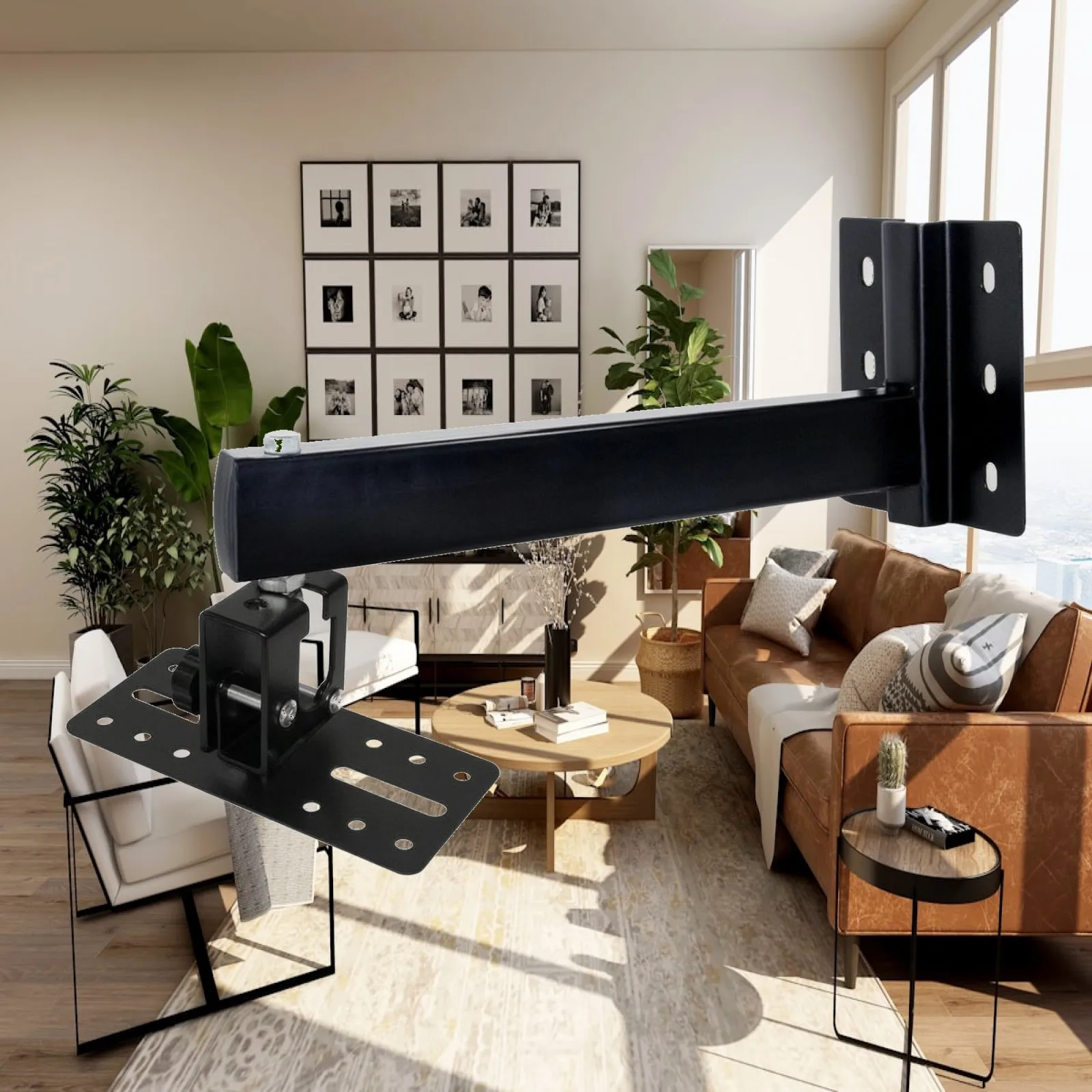 Adjustable Speaker Wall Mount Bracket Heavy Duty Steel Cradle Holder for Surround Speakers Home Audio Space Saving Design