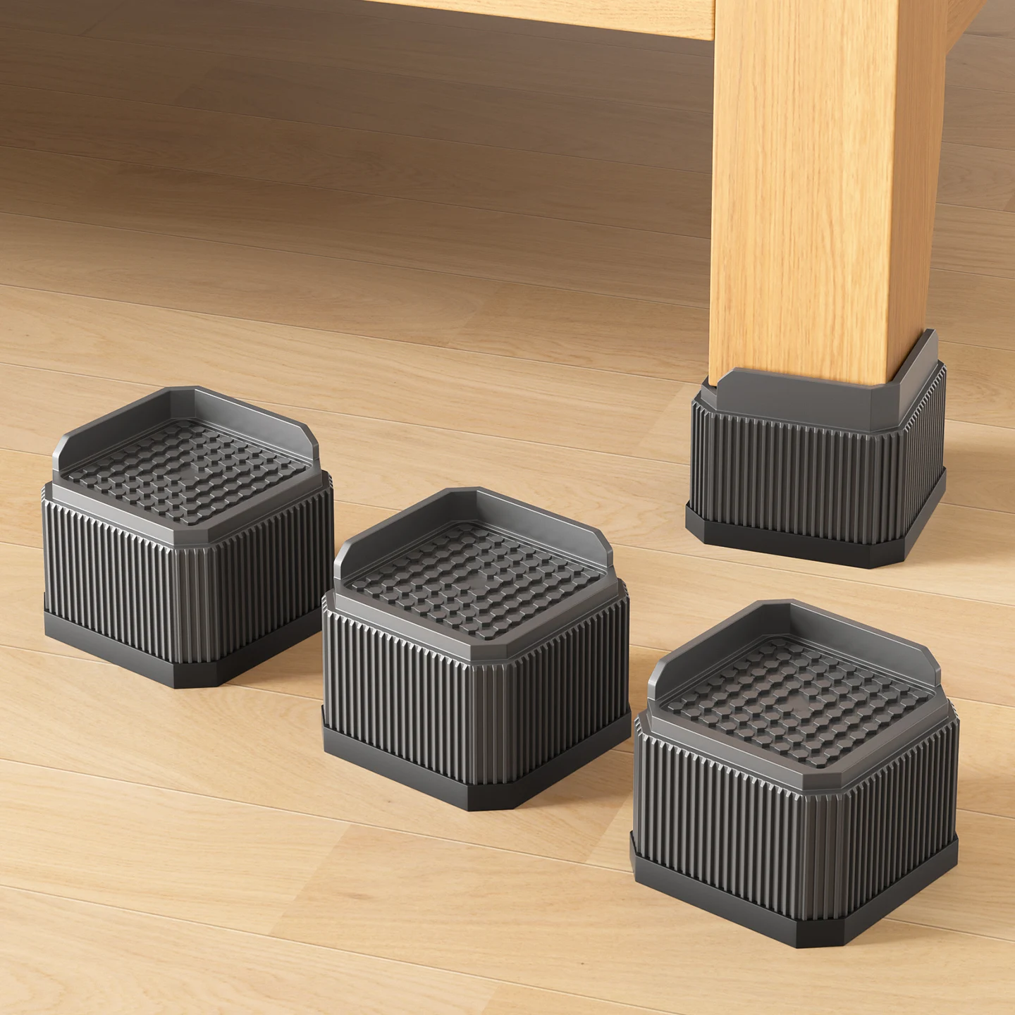 

4-Pack Plastic Furniture Risers – Reusable Height Blocks, Stackable & Moisture-Proof, Perfect for Sofas/Tables/Chairs