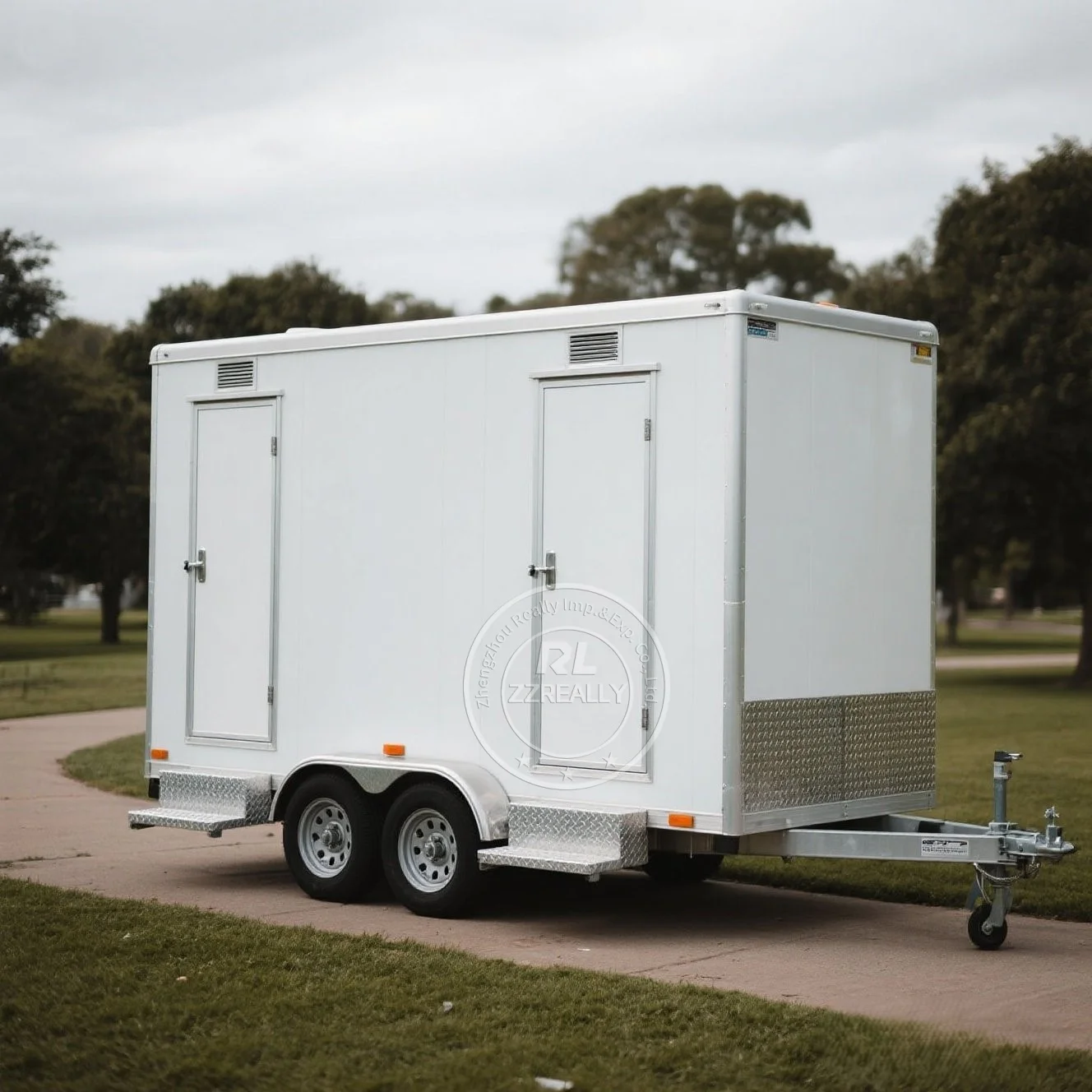 Portable Toilet and Shower Trailer Portable Luxury Restroom Trailer Portable Toilet Large for Events Wedding