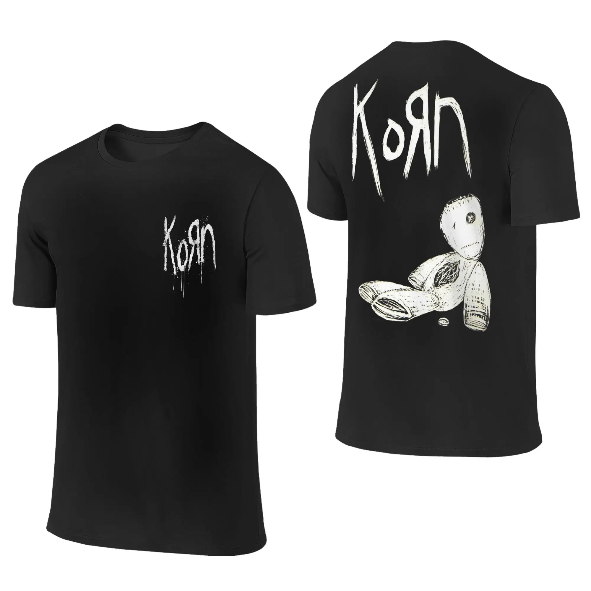 

Creative Korn Issues Doll Metal T-Shirt Men Women's Crewneck Cotton T Shirt Rock Band Y2k Short Sleeve Tees 5XL 6XL Clothing