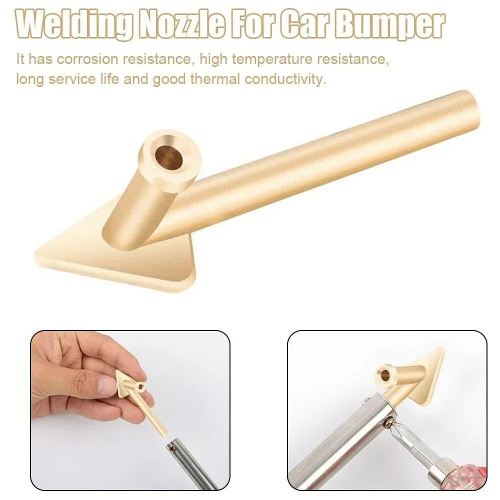 4 قطع من طرف بديل اللحام، طرف مسدس حديد اللحام، ملحق لحام طرف نحاسي مثلث، إصلاح مصد السيارة #4
