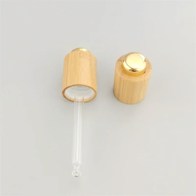

BambooCap Press Pump Pipette Dropper Lid Glass Press Button Dropper Bamboo Essential Oil Glass Dropper for Glass Bottles packing
