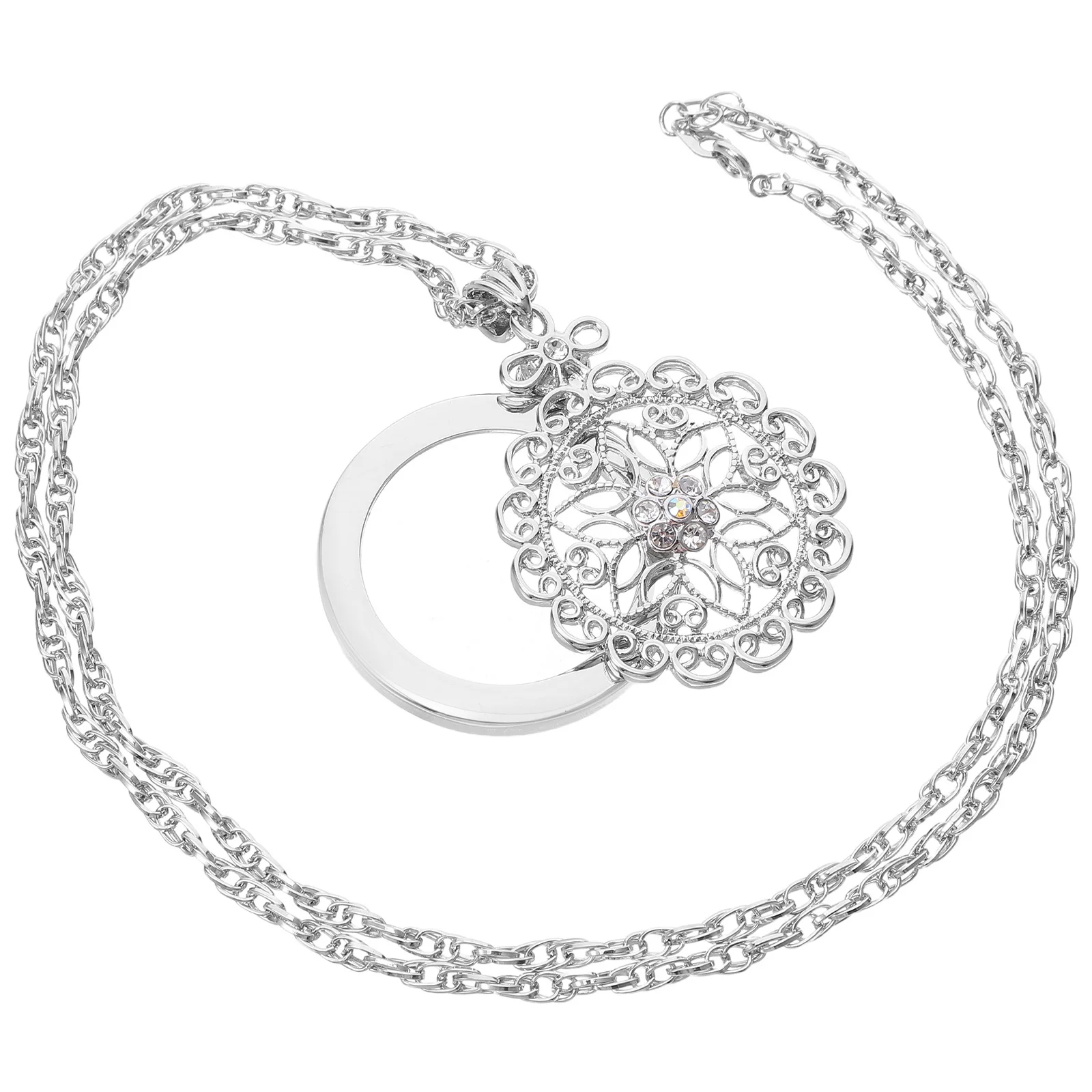 

Jeweler Loupe Necklace 3X Magnifying Lens Pendant Necklace Sweater Chain Reading Magnifier for Jewelry Inspection Books