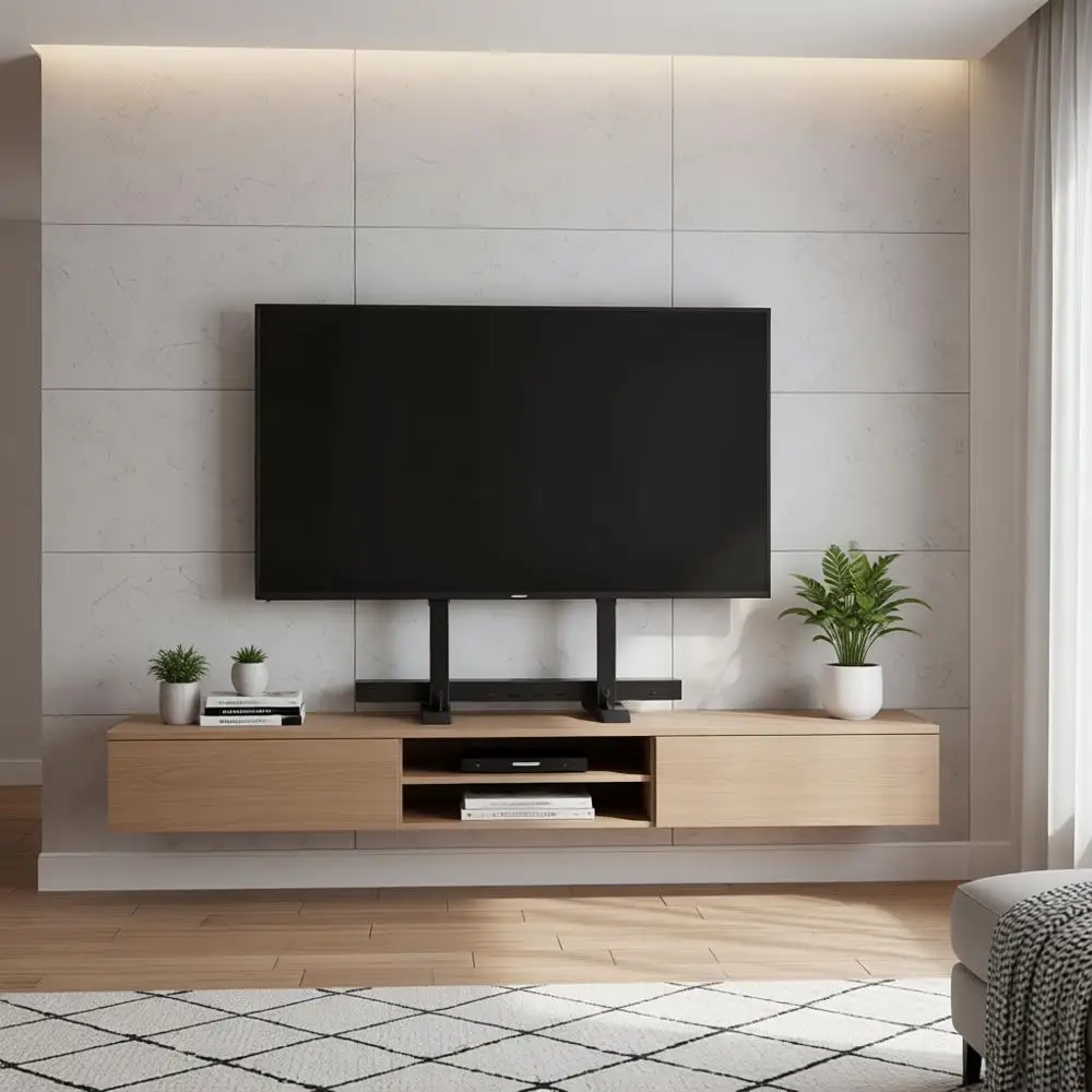 

Large TV Legs or 32-86 Inch Flat/Curved TVs with Cable Management, Height Adjustable Table Top TV Mount Stand Up to 150lbs, Blac