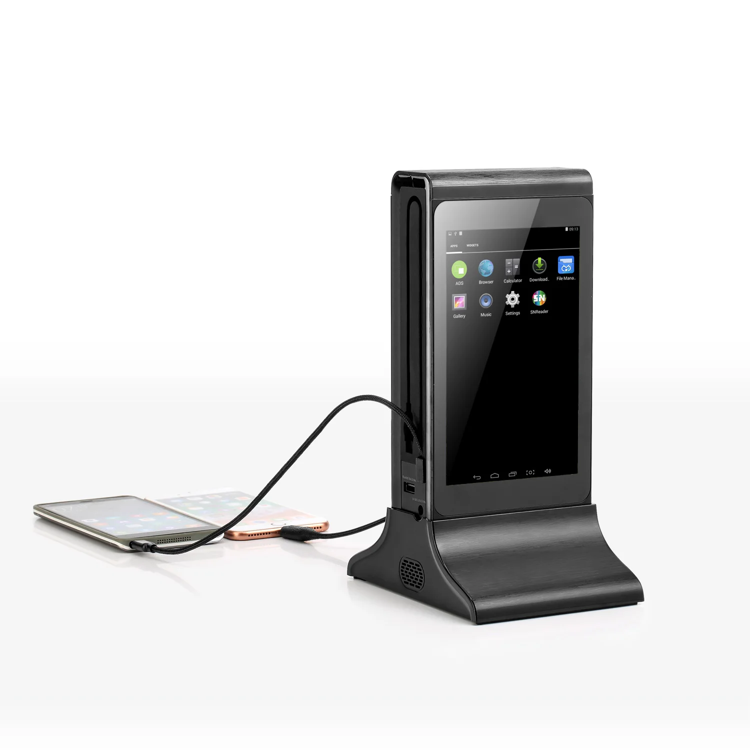 Android Digital Tabletop Advertising Player with Dual 7 Inch LCD, Long Battery Life, NFC Payment and Ads Management