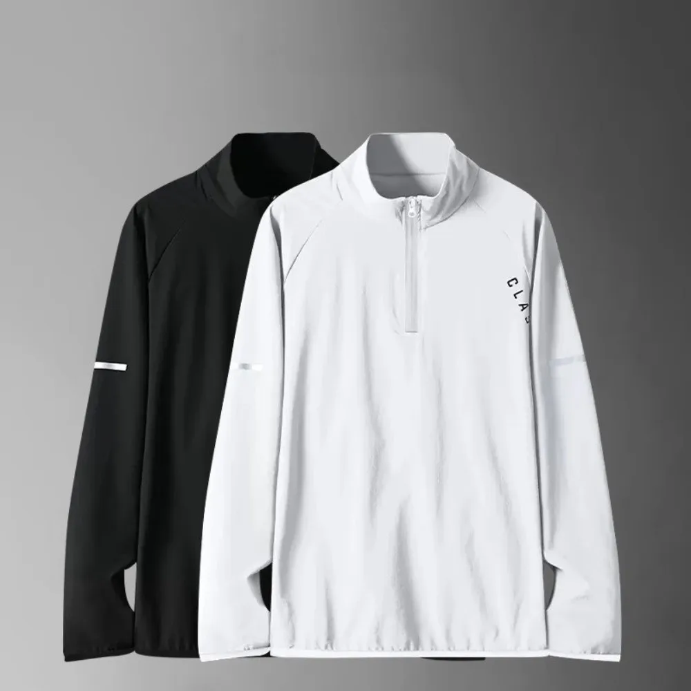 

Long Sleeved Men's Fitness T-shirt Quick Dry Sportswear Sport Running Shirts Windproof with Reflective Strip Men Sport T-shirt